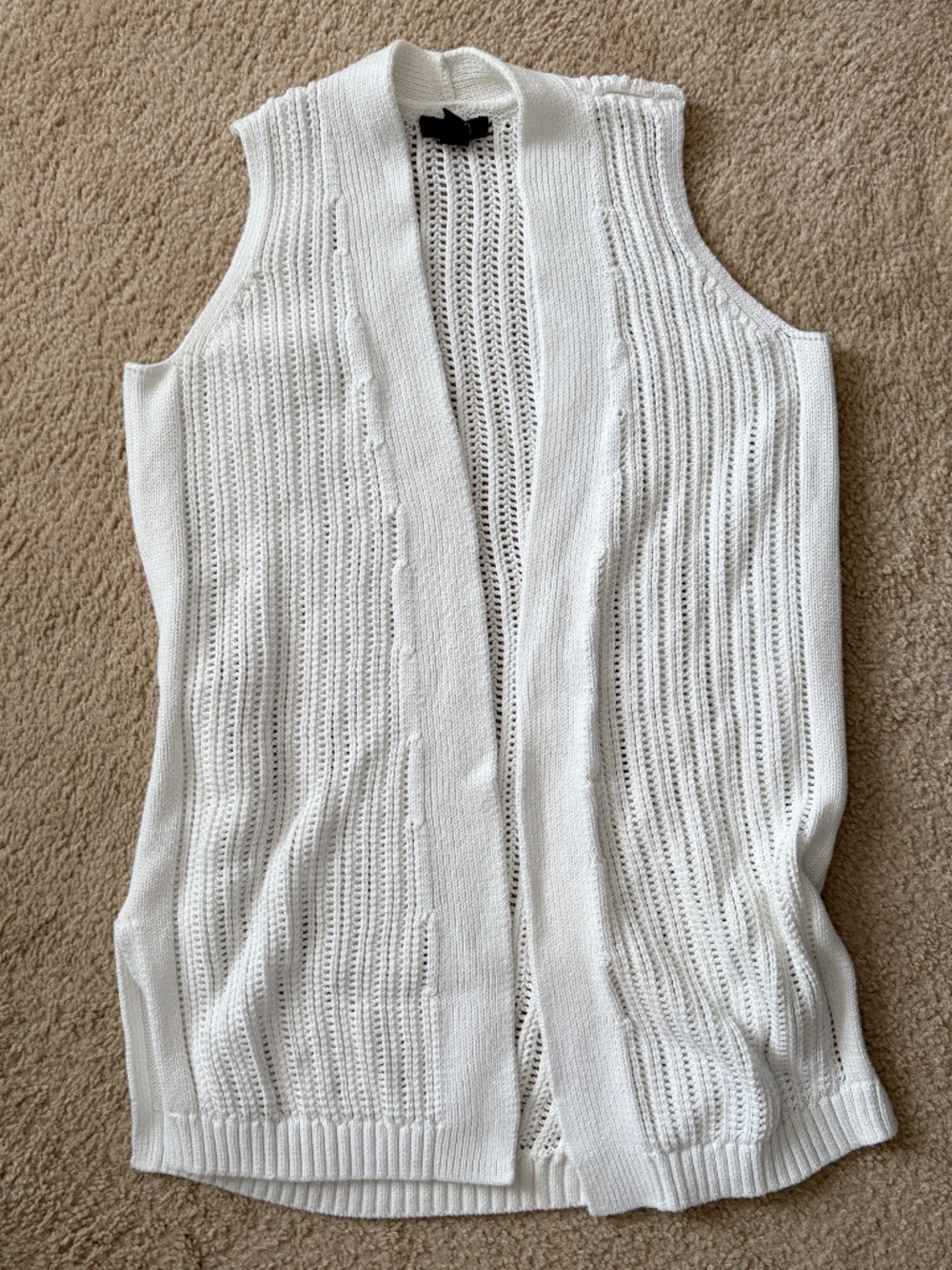 Gap White Sleeveless Open Cardigan open knit size small boho